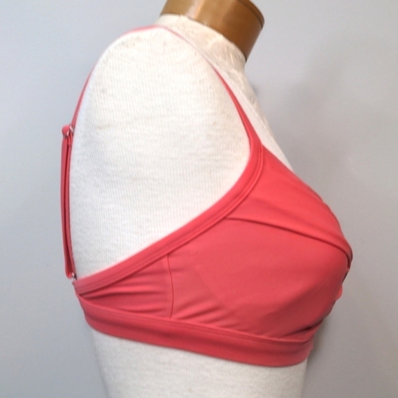 Athleta Twister Coral Pink Bikini Top 32 D/DD Twist Front Strappy Wired Lined - Picture 4 of 14
